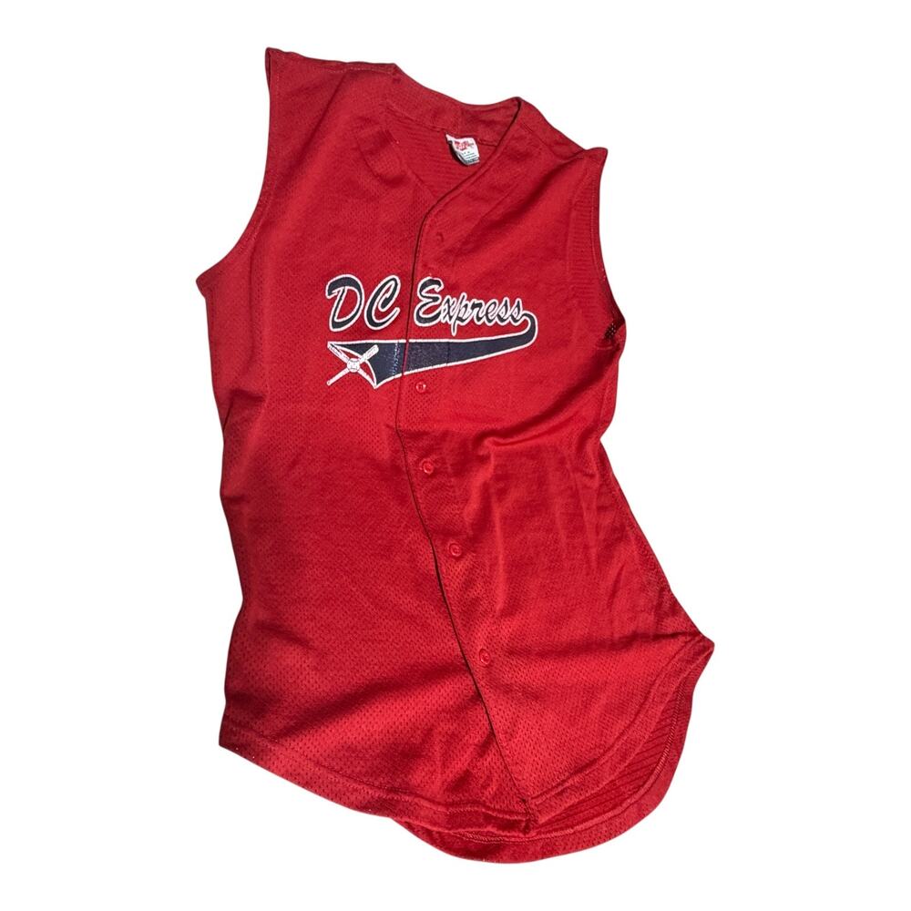 Team Express DC Express Baseball Jersey Adult Large Red Sleeveless Button Front